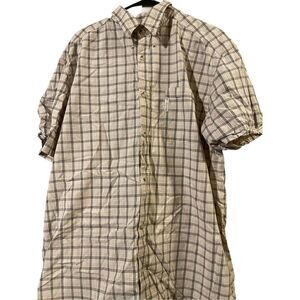 Columbia Men's Cream Short Sleeve Button Down Shirt Size XL
